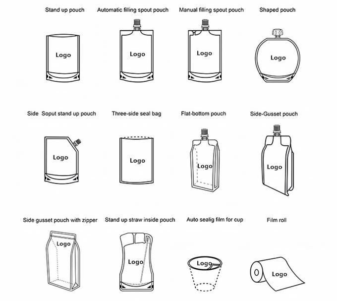 Flat Bottom Χυμός Packaging Pouch Εθιμοized Odorless Leakproof 7